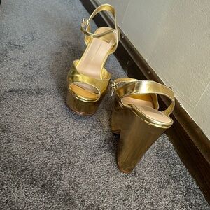 Dolce Vita gold platform shoes